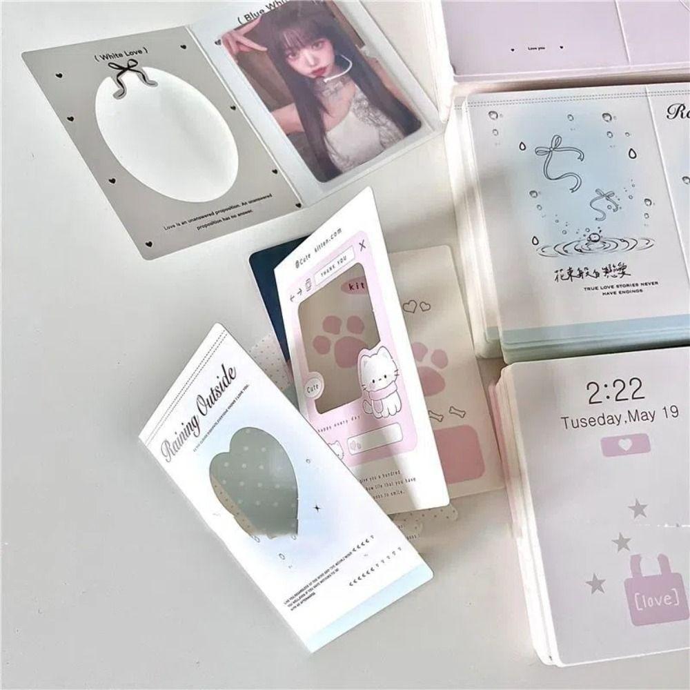 6pcs/30pcs Folding Photo Card Back Card Kpop Packing Fixed Cardboard Photocard Holder  Idol Photo