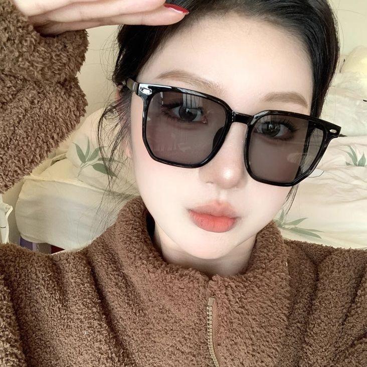 Photosensitive color-changing myopia glasses large frame retro imitation wood grain legs myopia glasses men and women big face thin flat glasses