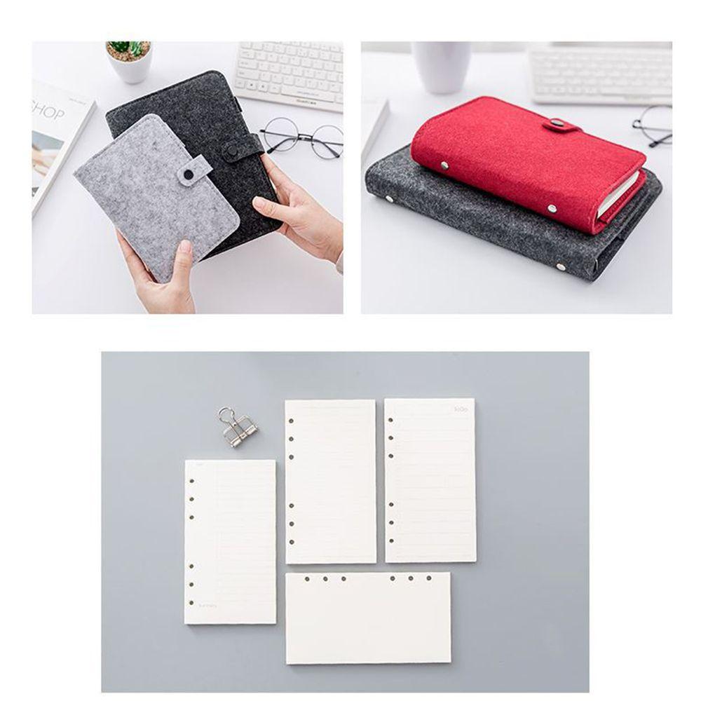 A5 A6 Portable Fashion Office Supplies Stationery Ring Binder Felt Notebook Felt Shell Portable Diary