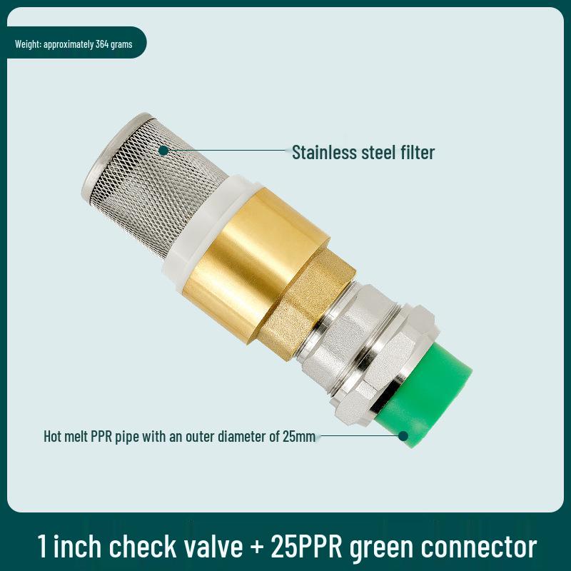 All-Copper Well Check Valve with Anti-Backflow & Self-Priming Pump Filter, 1-inch PPR