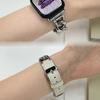 Модный ремешок из нержавеющей кожи для Apple Watch Series 8, 7, 6, 41, 45 мм, ремешок в стиле браслета для IWatch Ultra 65, 4, 3, 2 Se, ремешок 40, 44 мм, аксессуары для ремешка