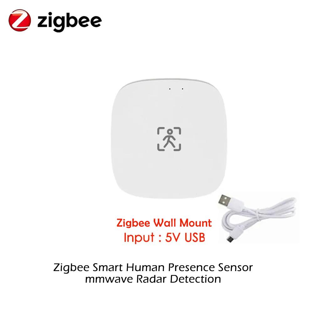 Умная жизнь Zigbee Детектор присутствия человека 5,8G/24G Tuya Wifi Миллиметровый волновой радар PIR Датчик движения С обнаружением освещенности