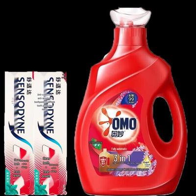 Комбо-набор: Зубная паста Sensodyne Fresh Mint и стиральный порошок Omo