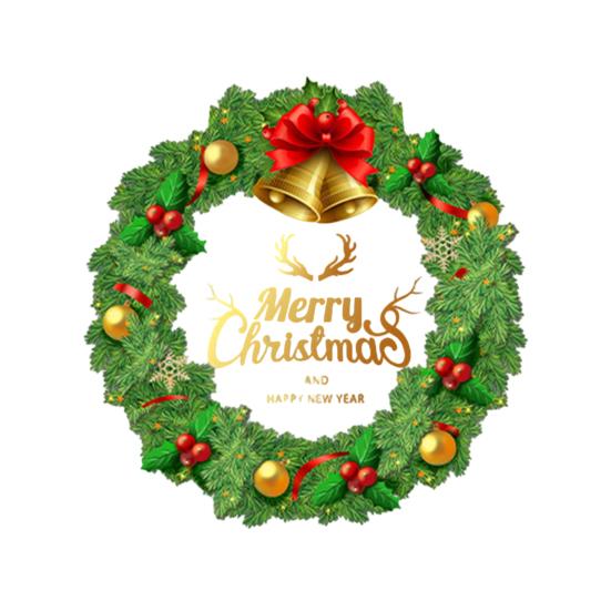 Christmas Window Clings Large Christmas Wreath Decals with Bow Bells Balls