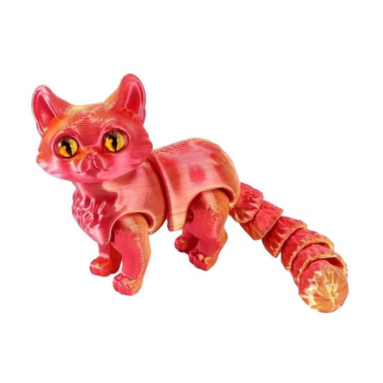 3D-напечатанный кот, артикулированный, милый кот, фиджет-игрушка, настольный питомец с подвижными суставами, игрушка для снятия стресса для дома, офисного стола, класса