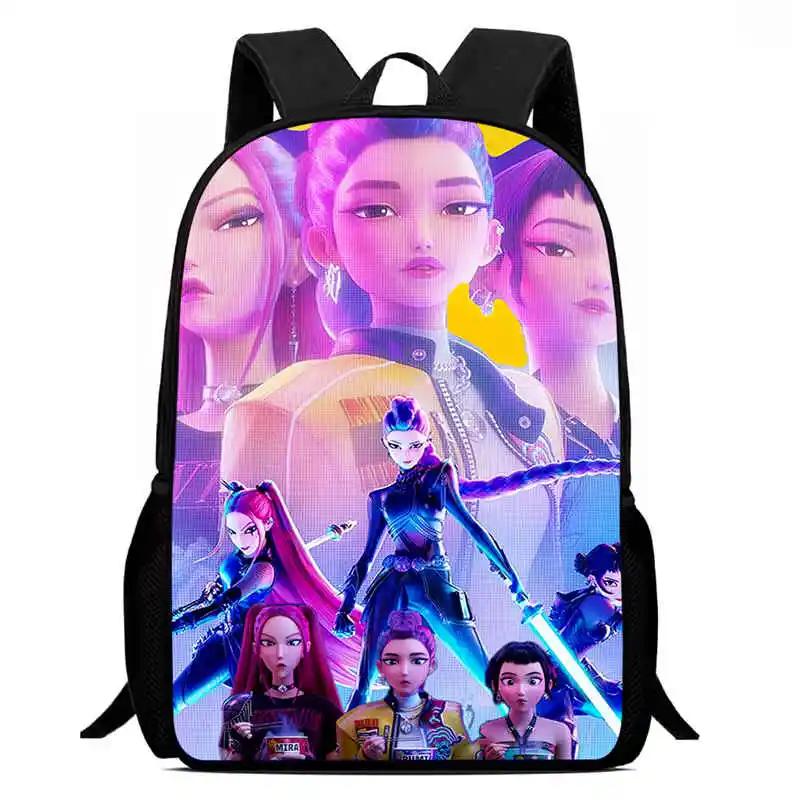 Mochila Child School Backpack,Cartoon Kpop-Dem-Onhun-Ters School Bags For Girls,Durable &Light Weight Bags For Kindergarteen