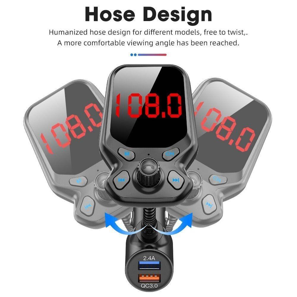 Беспроводной автомобильный FM-передатчик, радиоадаптер, USB-зарядное устройство для голосового вещания