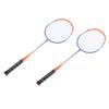 2 Pcs Badminton Racket Ferroalloy One Piece Skidproof Handle Orange Badminton Racquets Set for