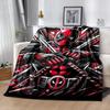 3D D-Deadpool Flannel Blanket Soft Bedding Sofa Throw 150X150cm Home Decor Gift Suitable for Teenagers, Boys, and Children