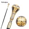 Golden Black Luxury Round Leaf Handle Fashion Walking Stick for Party Decorative Walking Cane Elegant Knob Crosier Knob 95cm