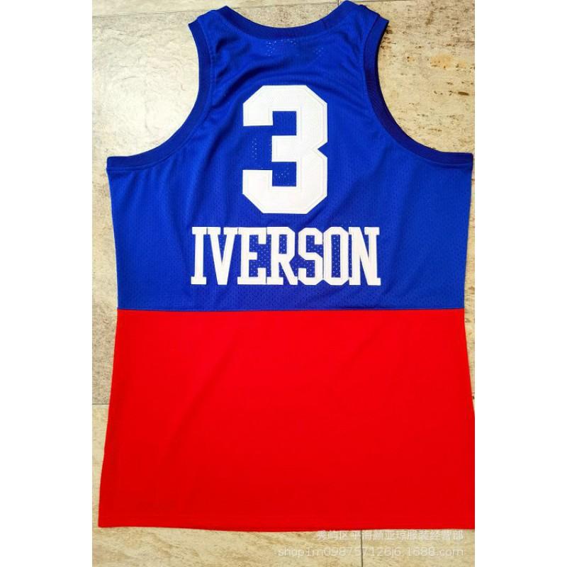 Philadelphia 76ers 3 Allen Iverson Full Embroidered Basketball Jersey Men Women Sportswear