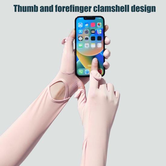 Женские длинные перчатки с защитой от ультрафиолета, перчатки с закрытыми пальцами, охлаждающие перчатки для рук, летние перчатки для вождения, занятий спортом на открытом воздухе, велоспорта