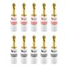 Nakamichi Excel Series 24K Gold Plated Banana Plugs 12 AWG 18 AWG Gauge Size 4mm Speaker Amplifier AV Stereo Home Theater Audio Wire Cable Screw