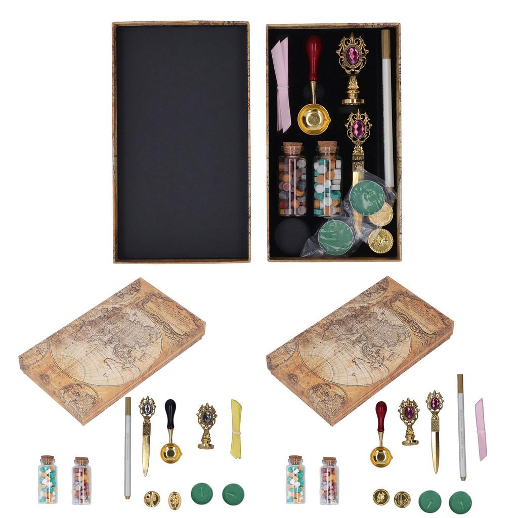 Набор восковых штампов в европейском стиле в стиле ретро, конверты для ручной работы, набор для запечатывания воска огнестойкой краской, подарок 