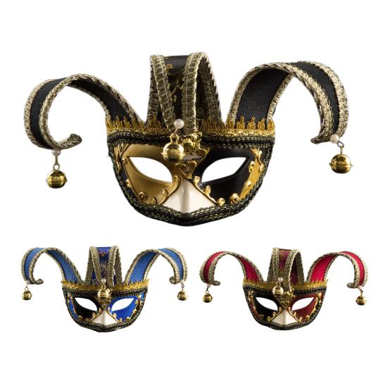 Аниме Венецианская маска шута косплей костюм реквизит колокольчик декор Хэллоуин Рождество половина