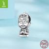 Retro Little Wukong Diy Beading Accessories Chinese Style Cartoon S925 Sterling Silver Beads Loose Beads
