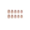 24pcs Manicure Fine Glitter Press On Nails DIY Nude Pearlescent False Nails Short Square French