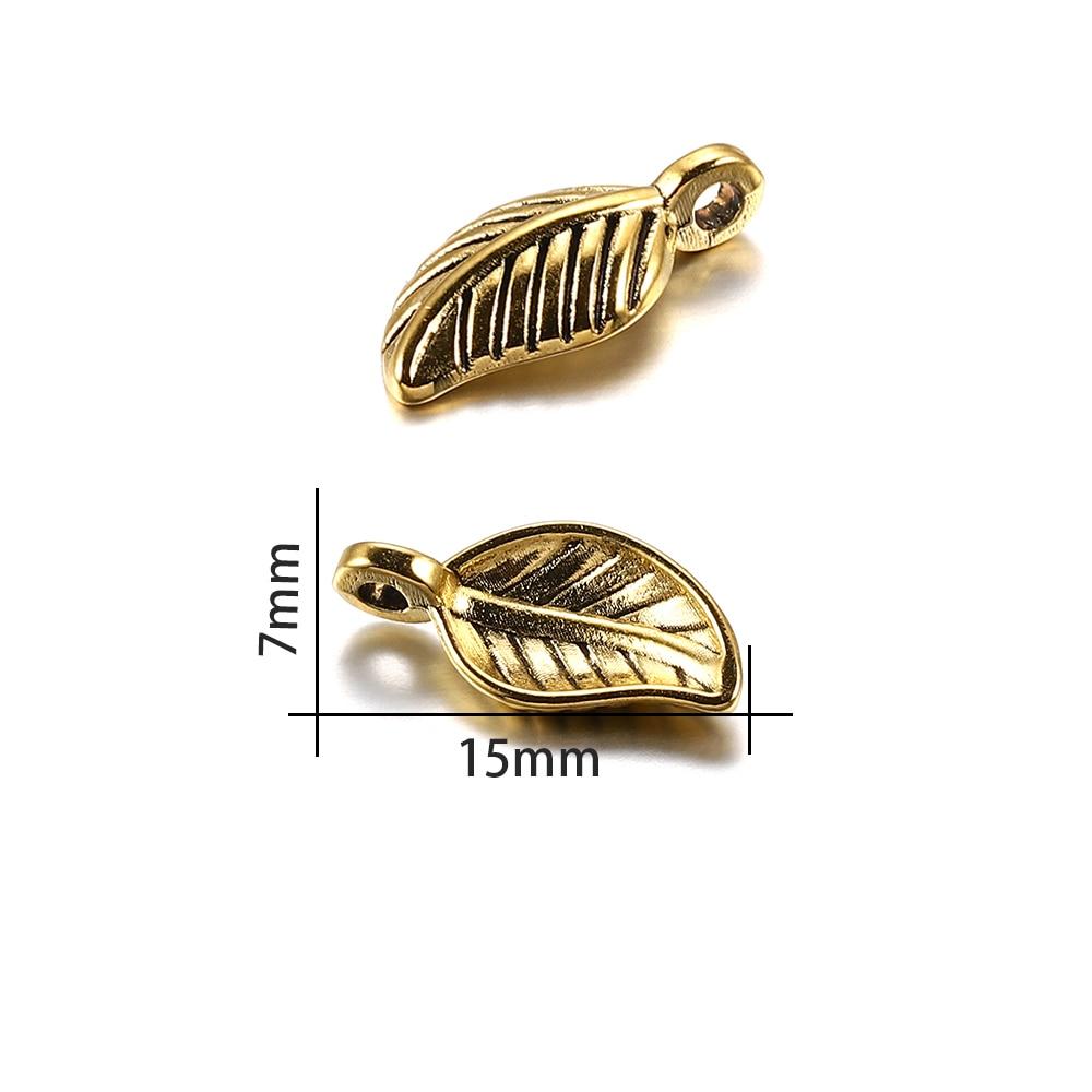 60 шт./упак. 15x7 мм металлические маленькие подвески в форме листа для самостоятельного изготовления ювелирных изделий, аксессуары, принадлежности, браслеты, ожерелья