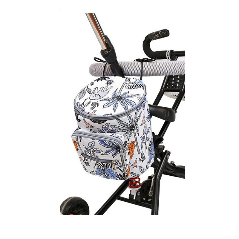Zipper Mommy Bag Cartoon Baby Stroller Bag Hanging Bedside Storage Bags Travel Diaper Bags Large Capacity Pram Cart Accessories
