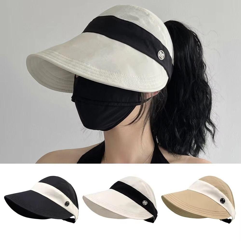 Anti UV Summer Wide Brim Sunhat Korean Style UV Protection Visors Woman's Sunshade Hat Outdoor