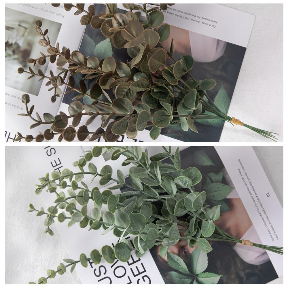 Realistic Simulation Plastic Flowers and Green Plants Wedding Crafts Artificial Eucalyptus Bouquet