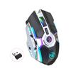 HXSJ T30 Wireless Mouse 2.4G USB Receiver with 5 Backlit RGB Mode Mechanical Gaming Mouse for PC