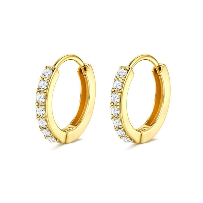 Bobisty 1 пара 14K позолоченные серьги-кольца с плоской задней частью для женщин и мужчин, ювелирные изделия для пирсинга хряща с кубическим цирконием из нержавеющей стали, милые