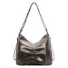 Korean version niche handbag 2025 winter new women's bag retro bow shoulder bag personalized pleated messenger bag