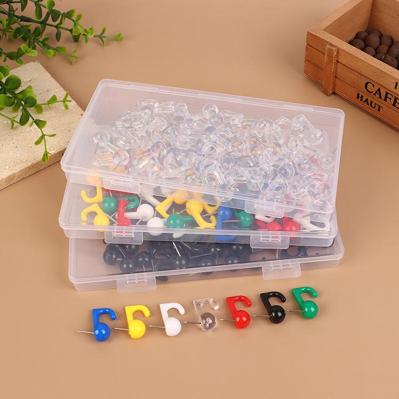 50Pcs Decorative Thumbtack Hooks Plastic Headed Push Pins for Cork Board Bulletin Board Hook Back Design Thumb Tacks