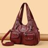 2024 New Women's Year Mom Large Capacity Washed Fashion One Shoulder Handheld Crossbody Casual Versatile Bag
