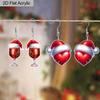 2D Плоские 2 пары Y2K Мода Рождественская шляпа Сердцевидный бокал для вина Акриловые серьги-подвески, Идеальный подарок для женщин, Ювелирные украшения для рождественской вечеринки