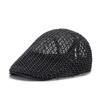 Summer Linen Knit Beret Hat Breathable Hollow Out Sun Visor Cap Unisex Forward Cap