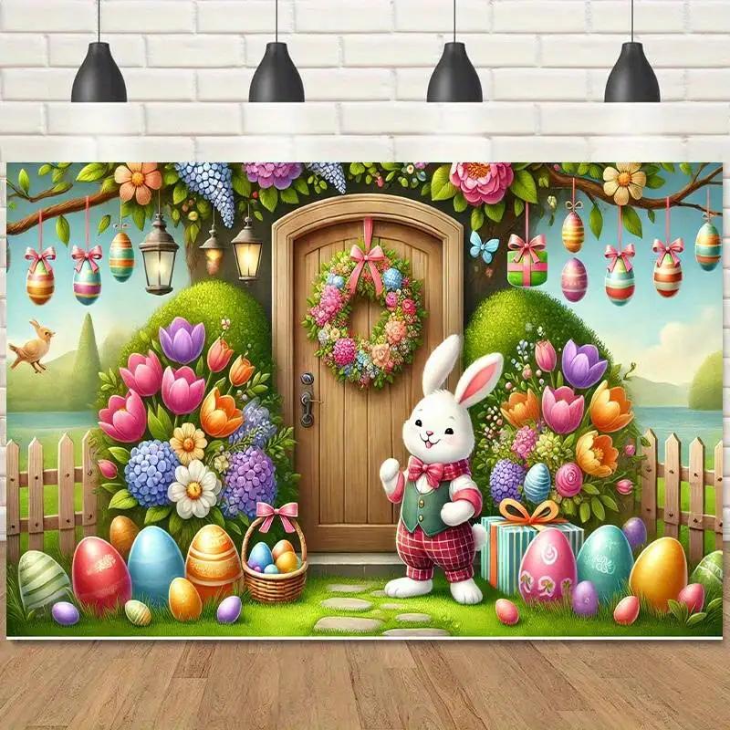 VIKAMA Cute Easter Bunny Tapestry SpringThemed Decorative Wall Hanging For Bedroom Headboards Room Decoration