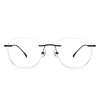 John Jacobs | Black Rimless Square Shape Blue Cut & Antiglare Zero Power Computer Glasses For Men & Women | Large | JJ E12634