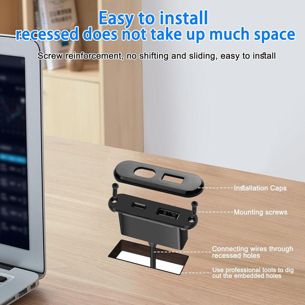 1/2 шт. Встраиваемая настольная розетка USB TYPE-C Зарядное устройство Розетка для мебели Дивана Многофункциональный Скрытый Коннектор для кабеля быстрой зарядки