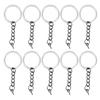 10pcs DIY Key Ring with Chain Portable Metal Key Chain Eye Screw Jewelry Pendant AccessoryGun Black