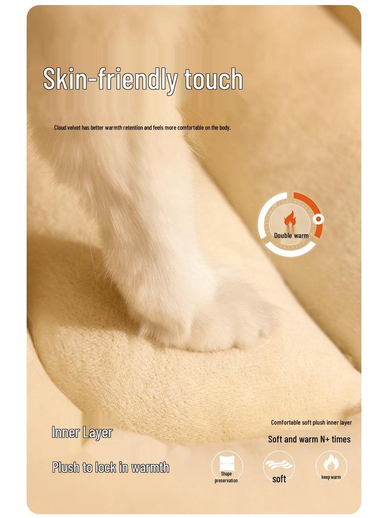 Cozy Cloud Fleece Pet Nest: Semi-Enclosed Warm Slippers for Cats & Small/Medium Dogs