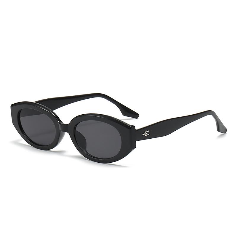 Модные Ретро Овальные Тонкие Солнцезащитные Очки в Стиле High-End Street Style