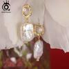 ORSA JEWELS Серьги-гвоздики из стерлингового серебра 925 пробы Минималистичные серьги-подвески с неровной натуральной жемчужиной Барокко для женщин Ювелирные изделия GPE139