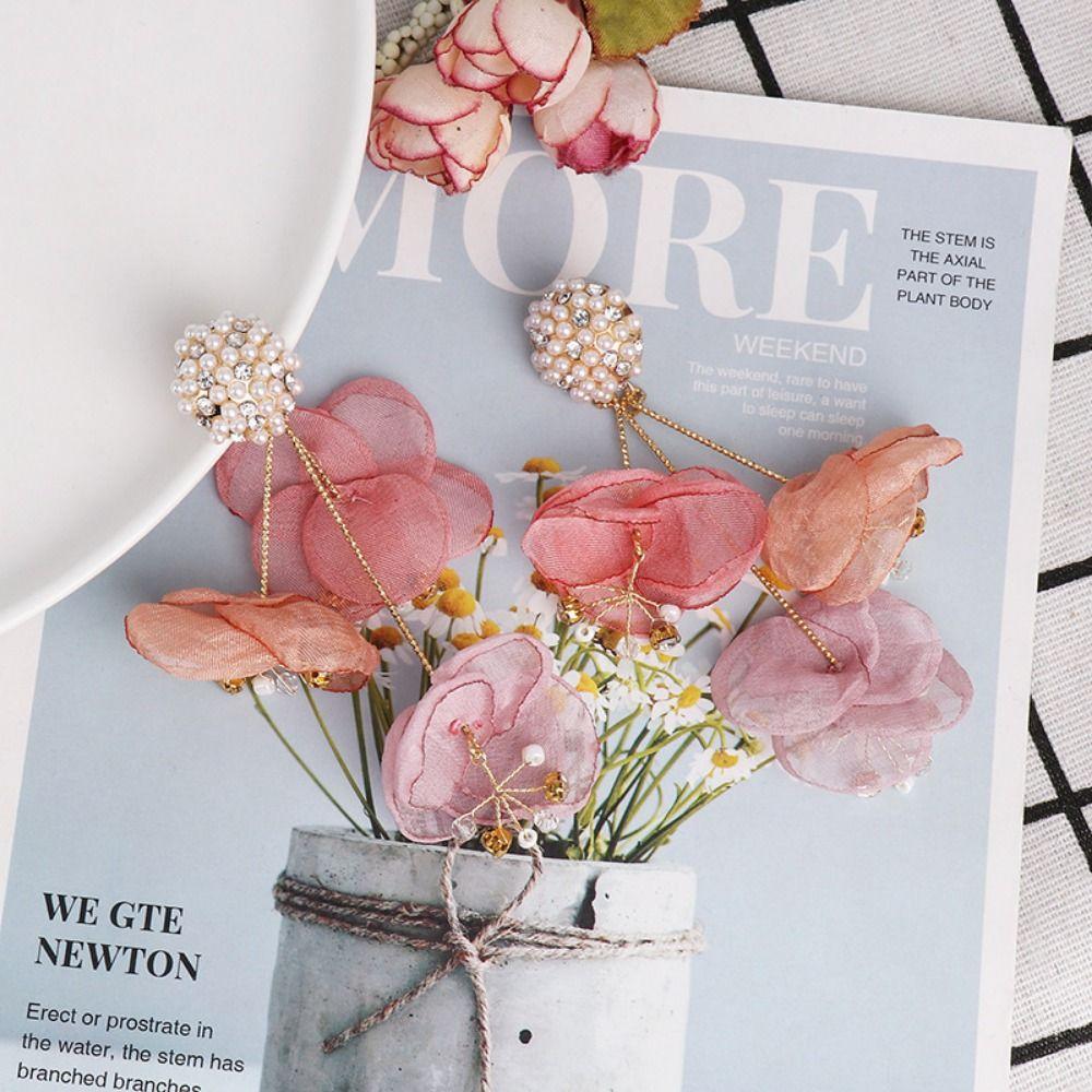 Преувеличенные серьги-цветы из пряжи, легкие, роскошные, большие, цветочные серьги-гвоздики, ювелирные подарки