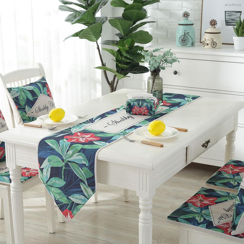 Гостиная в скандинавском стиле, чехол для телевизора, полотенце, небольшой свежий печатный узор, дорожка для стола, новая льняная дорожка для украшения дома