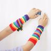 Printing Hand Sleeve Female Arm Warmers Striped Arm Warmers Knitting  Gloves Rainbow Sleeve Cuff