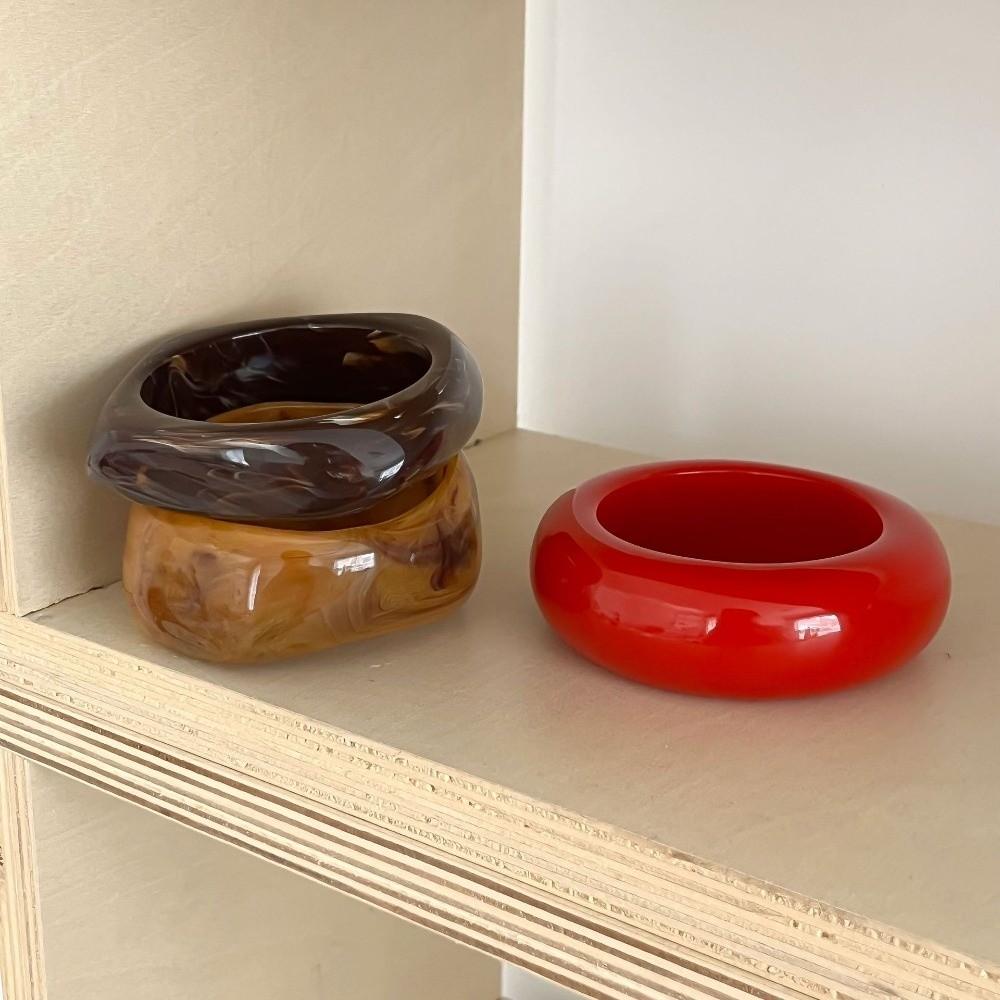 Green Resin Bracelets Irregular Women Bangles Vintage Chunky Bangles Gifts