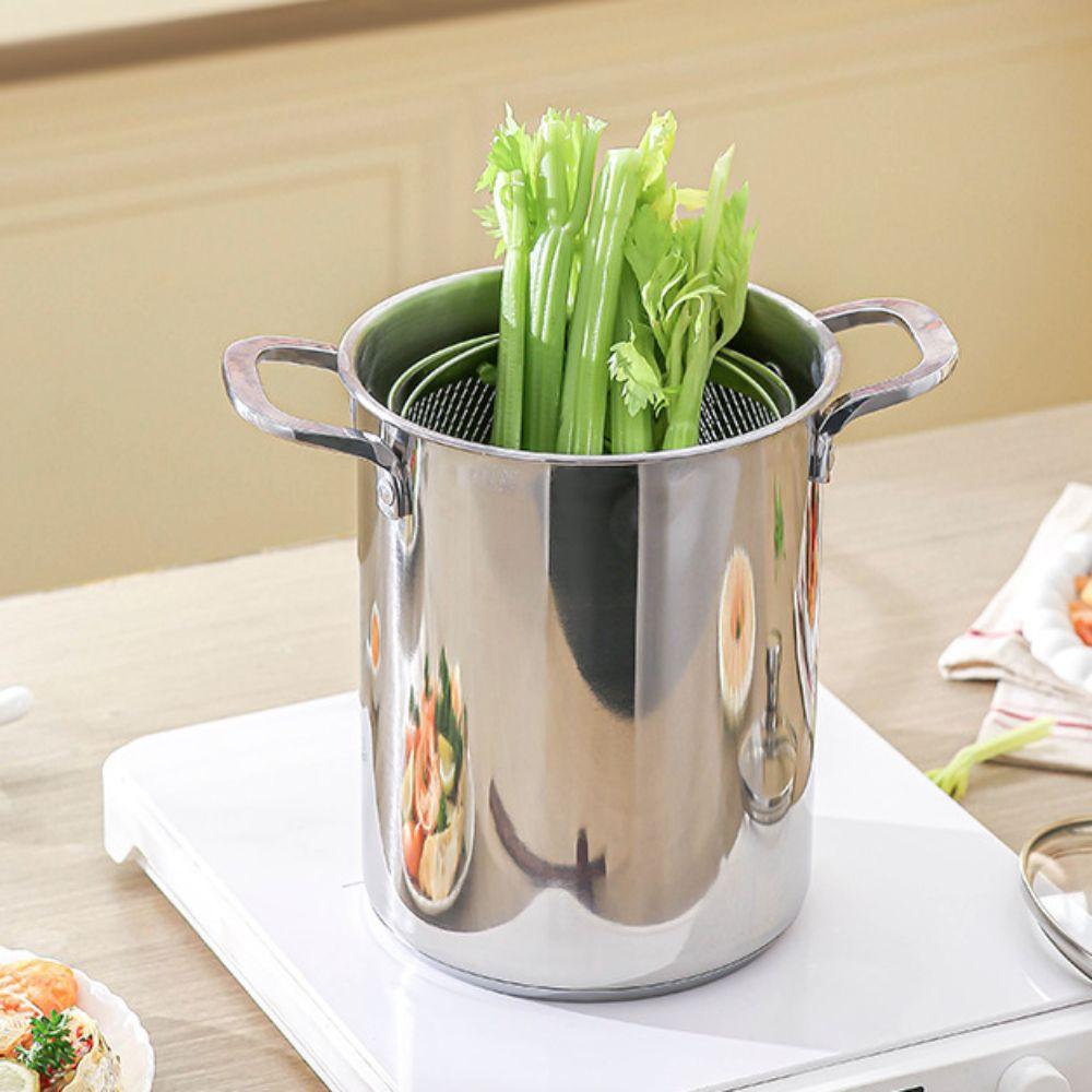 Фритюрница из нержавеющей стали 304 с видимой крышкой, кастрюля для тушения, кухонная посуда, кастрюля для жарки во фритюре, общежитие