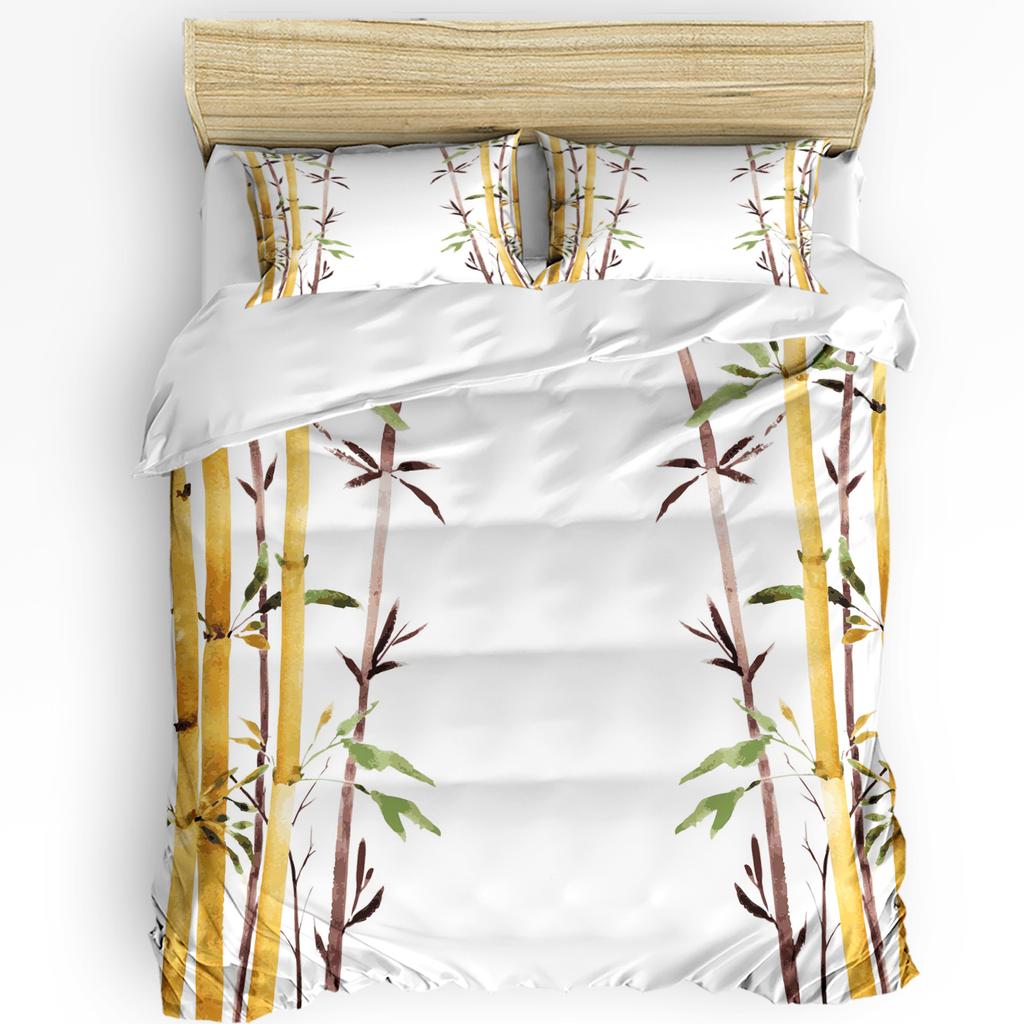 Бамбук Ретро Шебби Растение Пододеяльник Комплект Постельного Белья Двуспальный Домашний Текстиль Покрывало Наволочки Комплект Постельного Белья для Спальни Без Простыни
