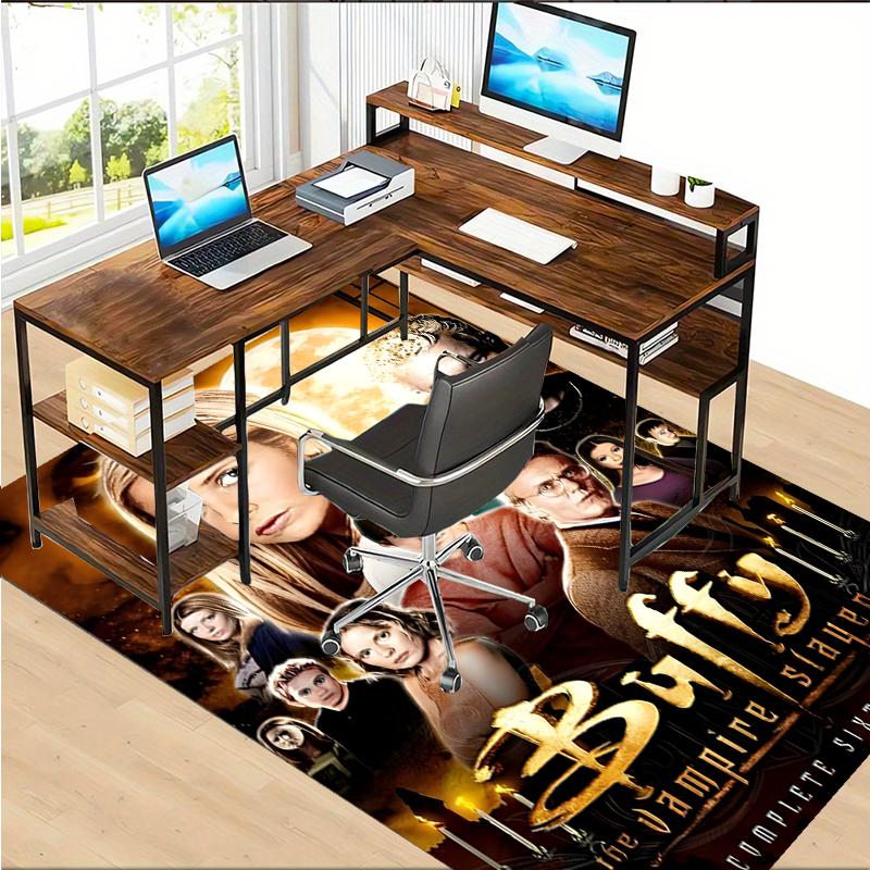 Buffy Polyester Carpet, Soft Indoor Mat for Office Chair, Living Room, Computer Desk - Decorative Home Office Rug Design