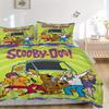 3pcs Scooby Doo Mystery Machine Quilt Cover Set (1 Quilt Cover + 2 Pillowcases Without Pillow Core), High-Definition Printing for Home and Dormitory.F