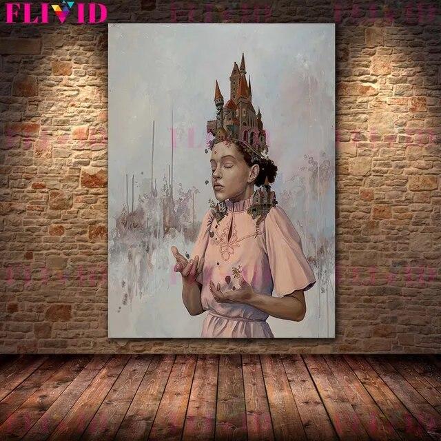 Фея-бабочка, дама-русалка, королева шахматной доски, настенная живопись на холсте, картина с шипами ведьмы, сюрреалистический художественный постер и принт, украшение для дома без рамки