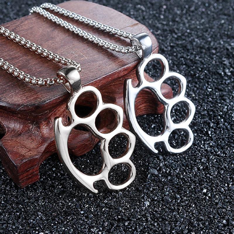 Подвеска-напальчник для личности для мужчин и женщин, в стиле хип-хоп, из нержавеющей стали, коробчатая цепочка, модные шейные аксессуары, подарок для вечеринки