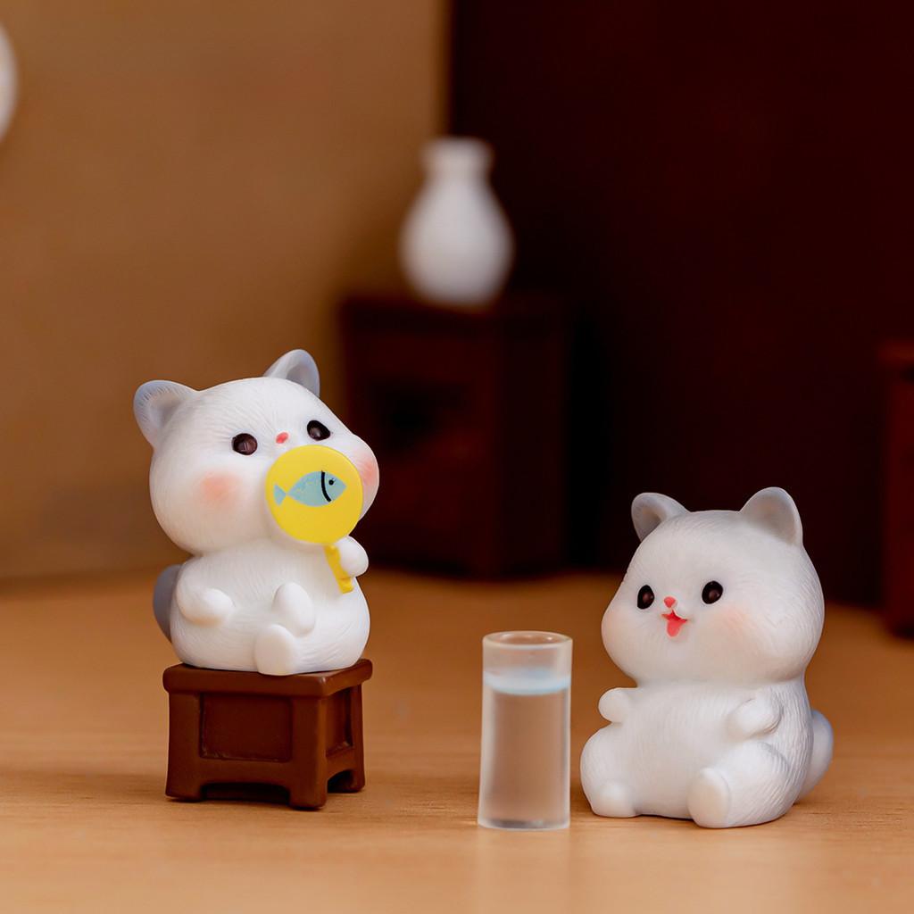 Adorable Resin Cat Figurines For Diy Miniature Gardens Cute Desk Decor